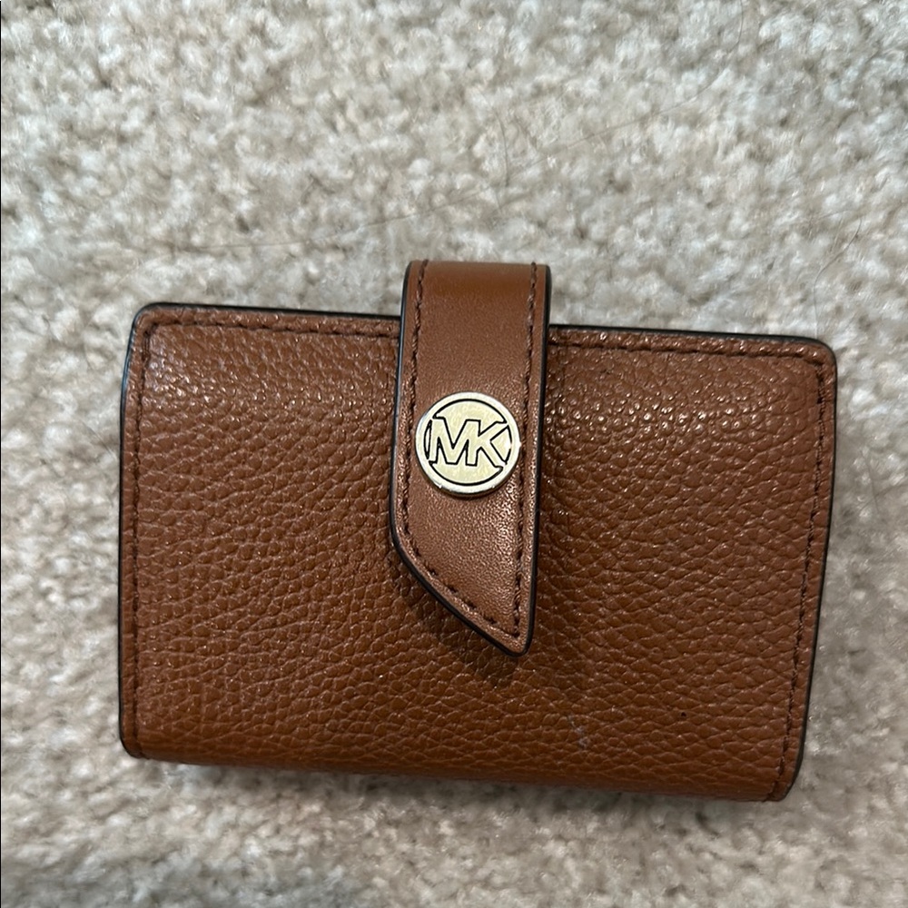 Michael Kors Brown Wallet with Gold Turn-Lock Closure